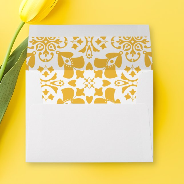 Elegant Yellow Modern Easter Brunch Return Address Envelope (Elegant Yellow Modern Easter Brunch Return Address Envelope)
