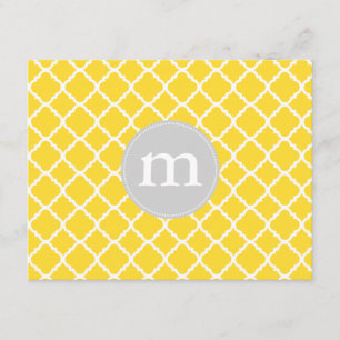 Elegant Yellow Moroccan Quatrefoil Personalised Invitation