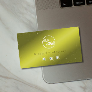 Elegant Yellow Olive Green Sparkle Jewels Add Logo Business Card