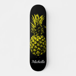 Elegant Yellow Pineapple Custom Skateboard