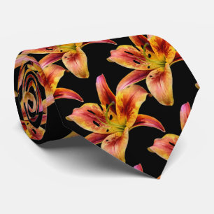 Elegant Yellow Pink Daylilies Tie