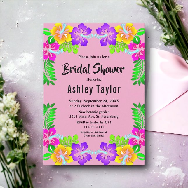 Elegant Yellow Purple Roses Floral Bridal Shower Invitation (Creator Uploaded)