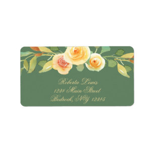 Elegant Yellow Rose Bouquet Label