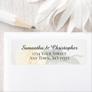 Elegant Yellow Rose Wedding Return Address Label