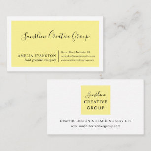 Elegant Yellow Script Professional Modern Business Card