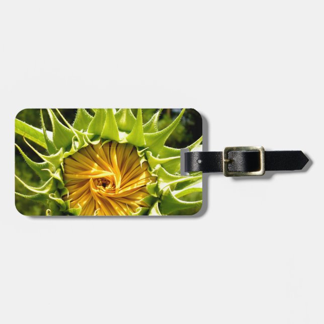 Elegant yellow sunflower photo luggage tag (Front Horizontal)