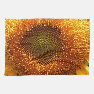 Elegant yellow sunflower   tea towel