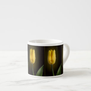 Elegant Yellow Tulip Espresso Cup