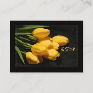Elegant Yellow Tulip RSVP Wedding Card