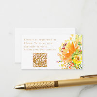 Elegant Yellow Watercolor Floral Bridal Shower QR