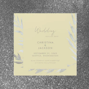 Elegant Yellow Wedding Save the Date  Magnetic Invitation