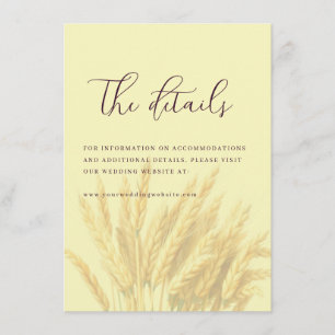 Elegant Yellow Wheat Stalks Enclosure Card