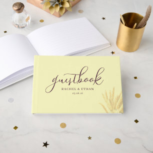 Elegant Yellow Wheat Stalks Guest Book