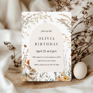 Elegant Yellow Wildflower Arch Easter Invitation