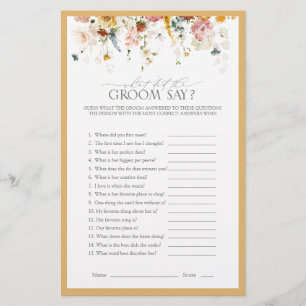Elegant Yellow Wildflower Bridal Shower Game