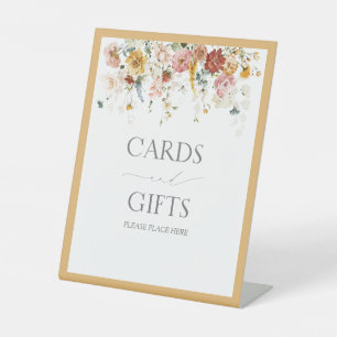 Elegant Yellow Wildflower Bridal Shower Gift Pedestal Sign