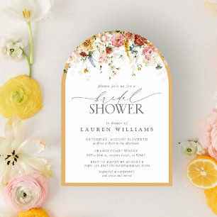 Elegant Yellow Wildflower Watercolor Bridal Shower Invitation