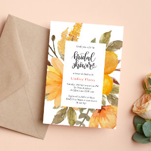 Elegant Yellow Wildflower Watercolor Bridal Shower Invitation