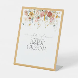 Elegant Yellow Wildflower Watercolor Date Ideas Pedestal Sign