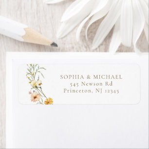 Elegant Yellow Wildflowers Return Address Label
