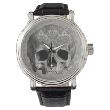 Elegant Yet Creepy Brocade Skull eWatch Watch