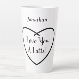Elegant yet Fun Love You A Latte! Personalised  Latte Mug