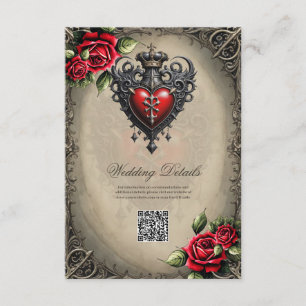 Elegant yet mystical gothic heart enclosure card