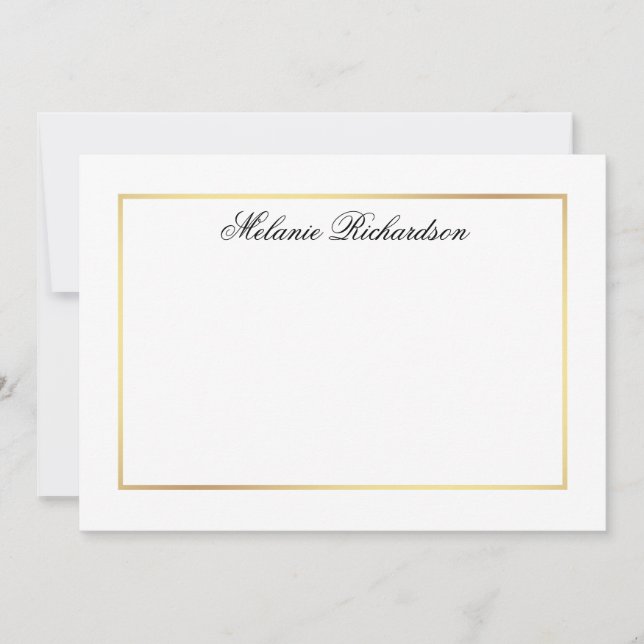 Elegant Yet Simple - Choose Size - Gold Frame Card (Front)