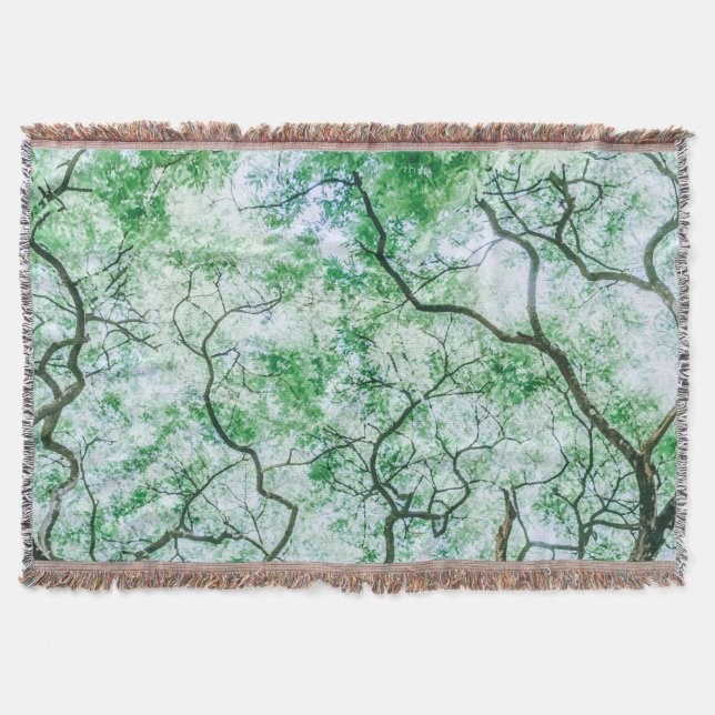Elegant yet Spooky Leaves & Branches Throw Blanket (Front)
