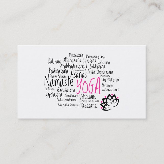 Elegant Yoga Centre / Yoga Business / Teacher's Card (Front)