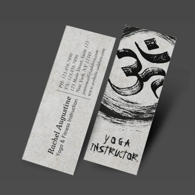Elegant YOGA Instructor Calligraphy ZEN OM Symbol Mini Business Card (Creator Uploaded)