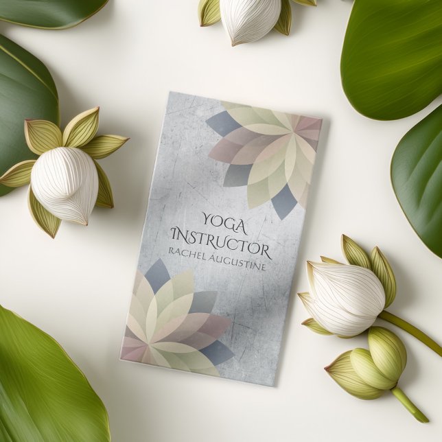 Elegant Yoga Instructor Colourful Lotus Om Symbol Business Card (Creator Uploaded)