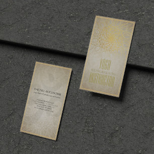 Elegant YOGA Instructor Floral Mandala & OM Symbol Business Card