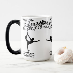 Elegant yoga pose on mug