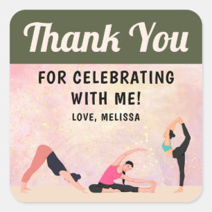 Elegant Yoga Studio Thank You Sticker