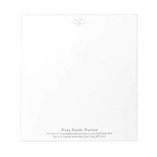 Elegant Yoga Teacher Grey Lotus Flower Notepad