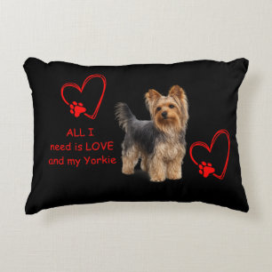 Elegant Yorkie   Photorealistic Dog Decor Decorative Cushion