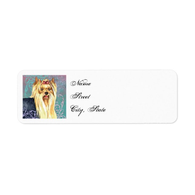 Elegant Yorkie Return Address Label (Front)