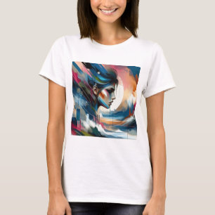 Elegant young lady woman abstract tshirt