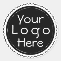 Elegant Your Logo Here Classic Round Sticker