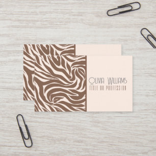 Elegant Zebra Mocha Pattern Business Card