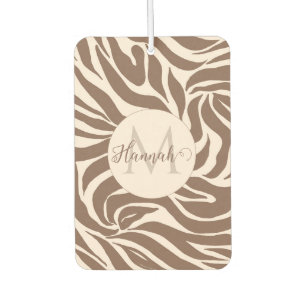 Elegant Zebra Mocha Pattern Car Air Freshener