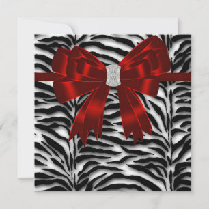 Elegant Zebra Red and Black All Occasion Invitation