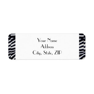 Elegant Zebra Stripe Return Address Label