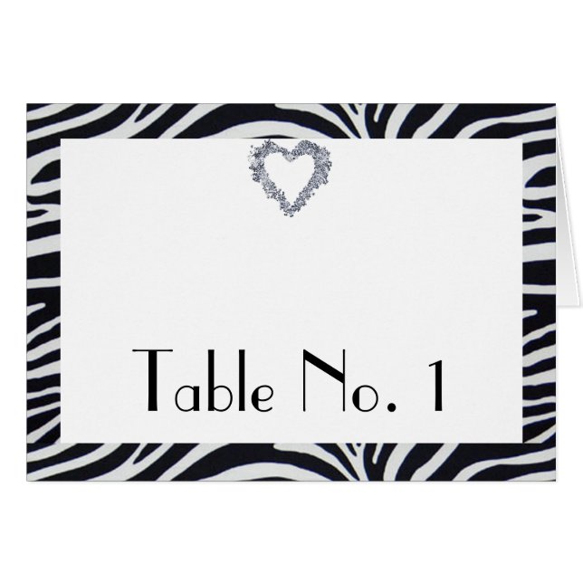 Elegant Zebra Stripe Table Number (Front Horizontal)