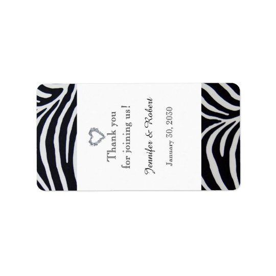 Elegant Zebra Stripe Wedding Lip Balm Label Address Label