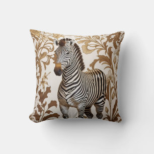 Elegant Zebra William Morris inspired Cushion