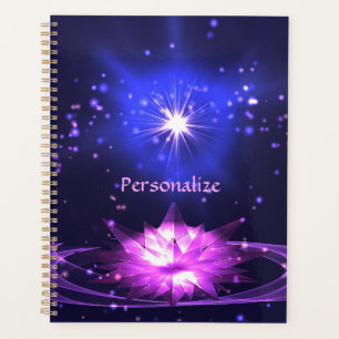Elegant Zen Purple Crystal Lotus Flower Planner
