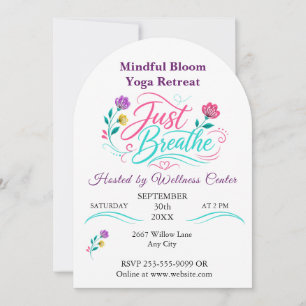 Elegant Zen Yoga Studio Retreat Workshop Event Invitation