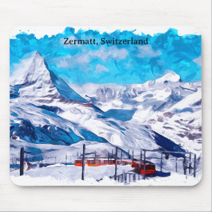 Elegant Zermatt Switzerland Swiss Alps Winter  Mouse Pad